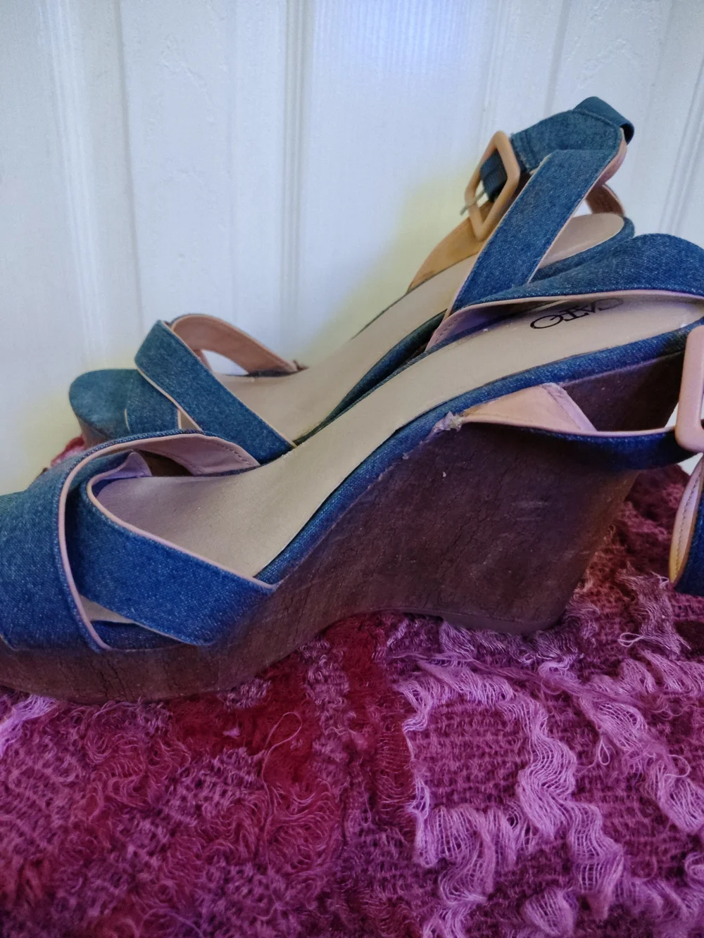 Denim Blue Platform Sandals